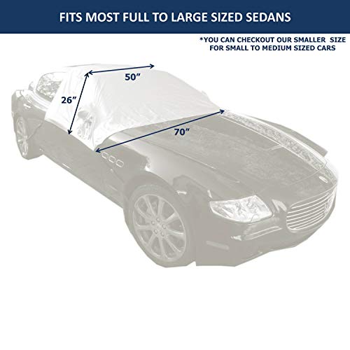 Formosa Covers Car Windshield Half Top Cover - Fits Full To Large Size Vehicles - Protects From Snow, Ice, Leaves, And Harsh Sun #TOP2