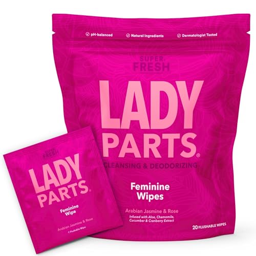 Super Fresh Lady Feminine Wipes, Flushable, pH Balanced, Travel, 20 Count