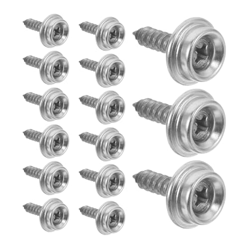 HEALLILY 24pcs Heavy Duty Canvas Snaps Stainless Steel Snap Fasteners for Boat Tarp Repairing for Outdoor Use
