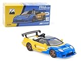 Diecast Collectibles Model Car Compatible with Pop Race 1:64 Honda NSX-R GT Spoon Sports Blue and Yellow with Black Top Limited Edition PR640310