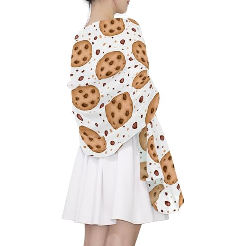 Cookies Women's Silk Scarf Lightweight Fashion Long Scarves Sunburn Shawls2