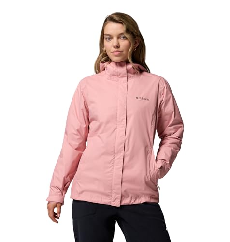 Columbia Womens Arcadia II Waterproof Rain Jacket, Eraser Pink, Medium