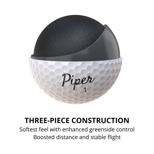 Piper Golf Premium Golf Balls For Maximum Distance And Straighter Shots | Handicap Range 0-12 | Usga Approved | 1 Dozen (12-Balls) | 3-Piece Urethane #TOP3