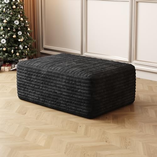 37.4" Boneless Cloud Modular Sectional Sofa with Ottoman,Black