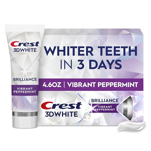 3D White Brilliance Vibrant Peppermint Teeth Whitening Toothpaste, 4.6 oz