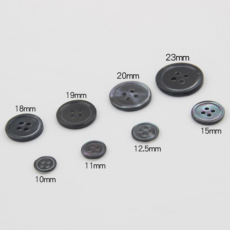 20 guzików z naturalnej muszli, 10-23 mm, 4 otwory, okrągłe, do koszuli, kardigan, garnituru, płaszcza, wiatrówki, akcesoriów dekoracyjnych