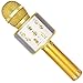 SUNY Wireless Bluetooth Karaoke Microphone Portable Handheld Karaoke Mic Speaker New Year Gift for Kids Adults Birthday Home Party KTV Compatible with iPhone/Android/iPad/PC/All Smartphone (Gold)