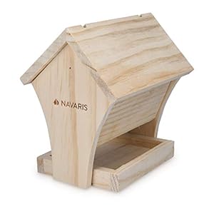 Navaris DIY Wooden Bird House – 17 x 13 x 17.5cm – Build Your Own Birdhouse Kit Outdoor Garden Bird Table Feeder Box for Wild Birds, Sparrows and More