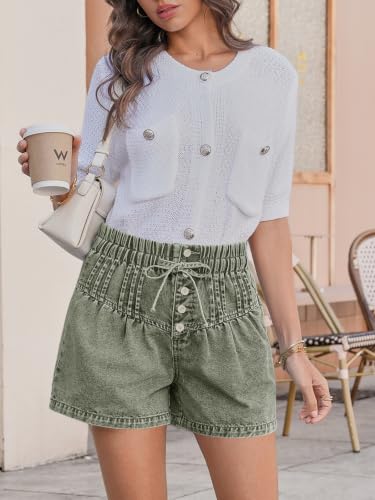 Womens Flowy Denim Shorts - image 3