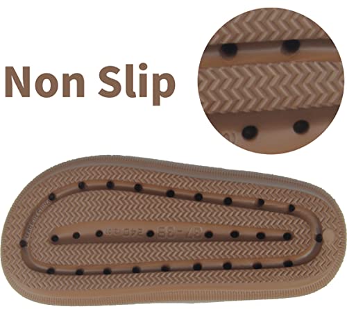 Bensorts Slides For Women Pillow Sandals Summer Beach Slides Slippers Mocha Men Size 5 6 Women Size 7 7.5 #TOP4