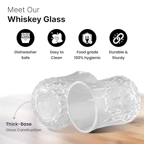 Image of UMAI Whiskey Glasses Set of 2 (270ml Each) | Lead Free Neat Whiskey Glass | Diwali Gift | Heavy Bottom Drinking Glass | Crystal Glass Diwali Gift | Glass for Drinks | Cocktail Glasses