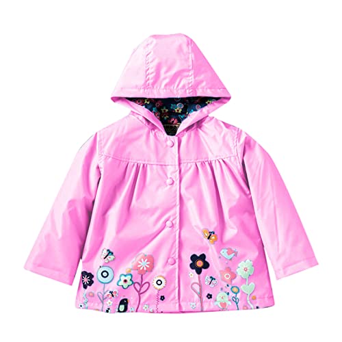 Toddler Boys Windbreaker Casual Kids Lightweight Zip Hooded Jacket Baby Cute Coat Outerwear (Pink, 3-4 Years)