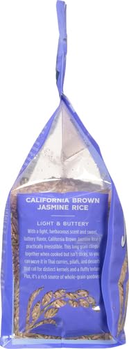 Lundberg Organic Jasmine Brown Rice – Long-Grain, Fluffy & Aromatic, Responsibly Grown in California, 32 Oz