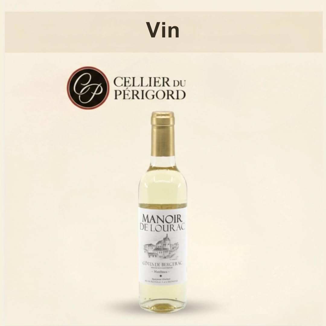 Cellier du Périgord Panier Gourmand Shopping Bag - Vin Blanc | Shopping bag 7 produits : vin blanc AOP Côtes de Bergerac 37,5cl, terrines poivre vert et piment, sablés et truffes cacao