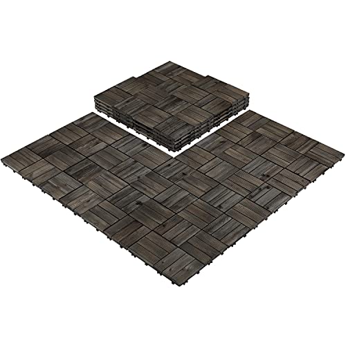 Yaheetech 30x30 cm Holzfliesen Outdoor & Indoor Bodenbelag Balkon mit...