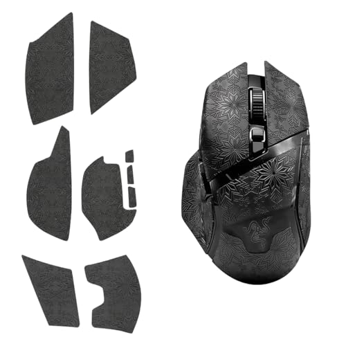 Image of ZORBES Compatible with Razer Basilisk V3 /V2, Gaming Mouse Anti-Slip Grip Tape, Fashion Snowflake-Embossed Sweat-Absorbing Grip Sticker for Enhanced Control & Comfort-Gaming Mouse Decals
