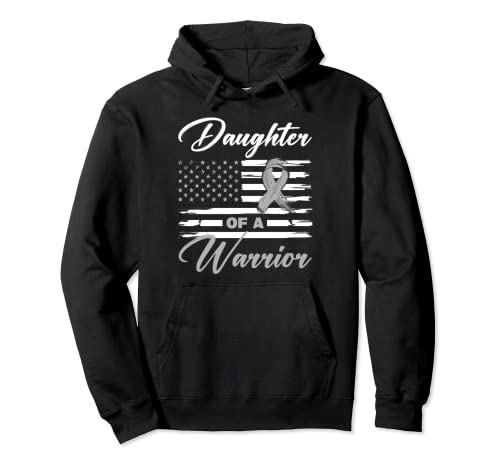 Daughter Of A Warrior USA Flag Brain Cancer Awareness Sudadera con Capucha