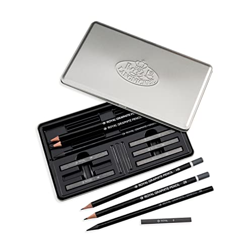 Royal & Langnickel Royal Small Tin Graphite Sketching Art Set - Pacote com 12 suprimentos de festa,