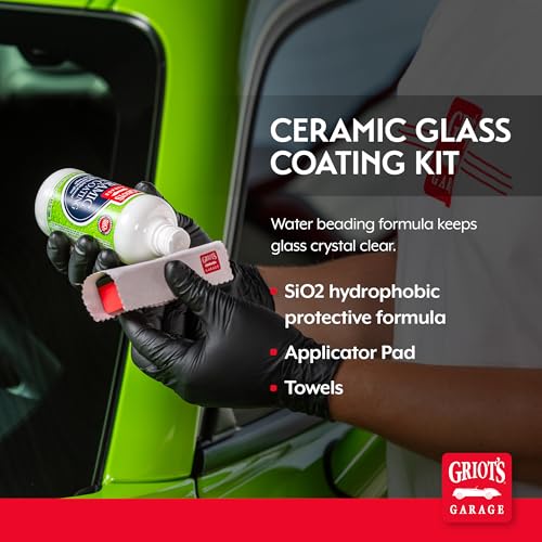 Griot's Garage Ceramic Glass Coating Kit for Cars, SiO2 Hydrophobic Sealant for Windshields and Auto Detailing, Includes Applicator Pad and Microfiber Towels, 10867 — view 2
