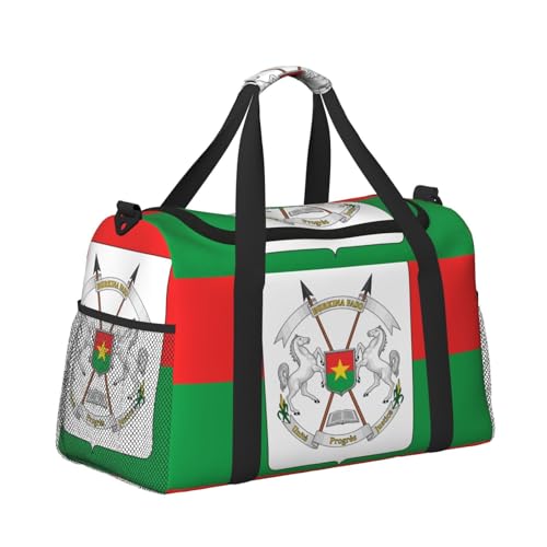 Flag Of Burkina Travel Duffel Bag Large Foldable Waterproof Overnight Bag For Beach Swim Bags Pool Sports Gym3