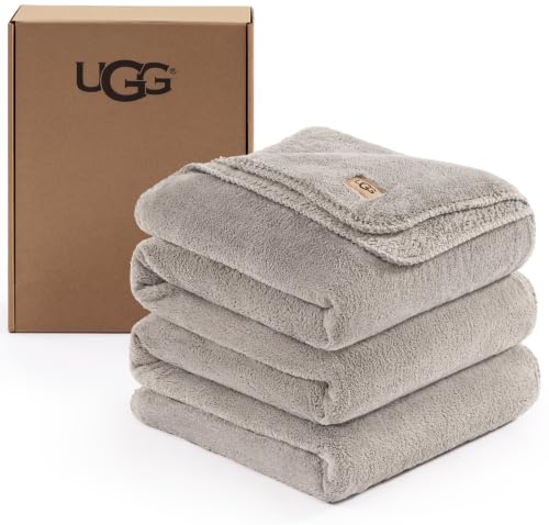 UGG Whitecap King Blanket, Plush Fleece, 110" x 90", Gray
