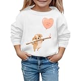 Generisch Otoño e invierno Día de San Valentín Sudadera con capucha de moda e interesante para niños con estampado de cachorros Cosas geni, Blanco, 2-3 años