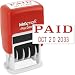 MaxMark Self-Inking Rubber Date Office Stamp with Paid Phrase & Date - RED Ink (Max Dater II), 12-Year Band
