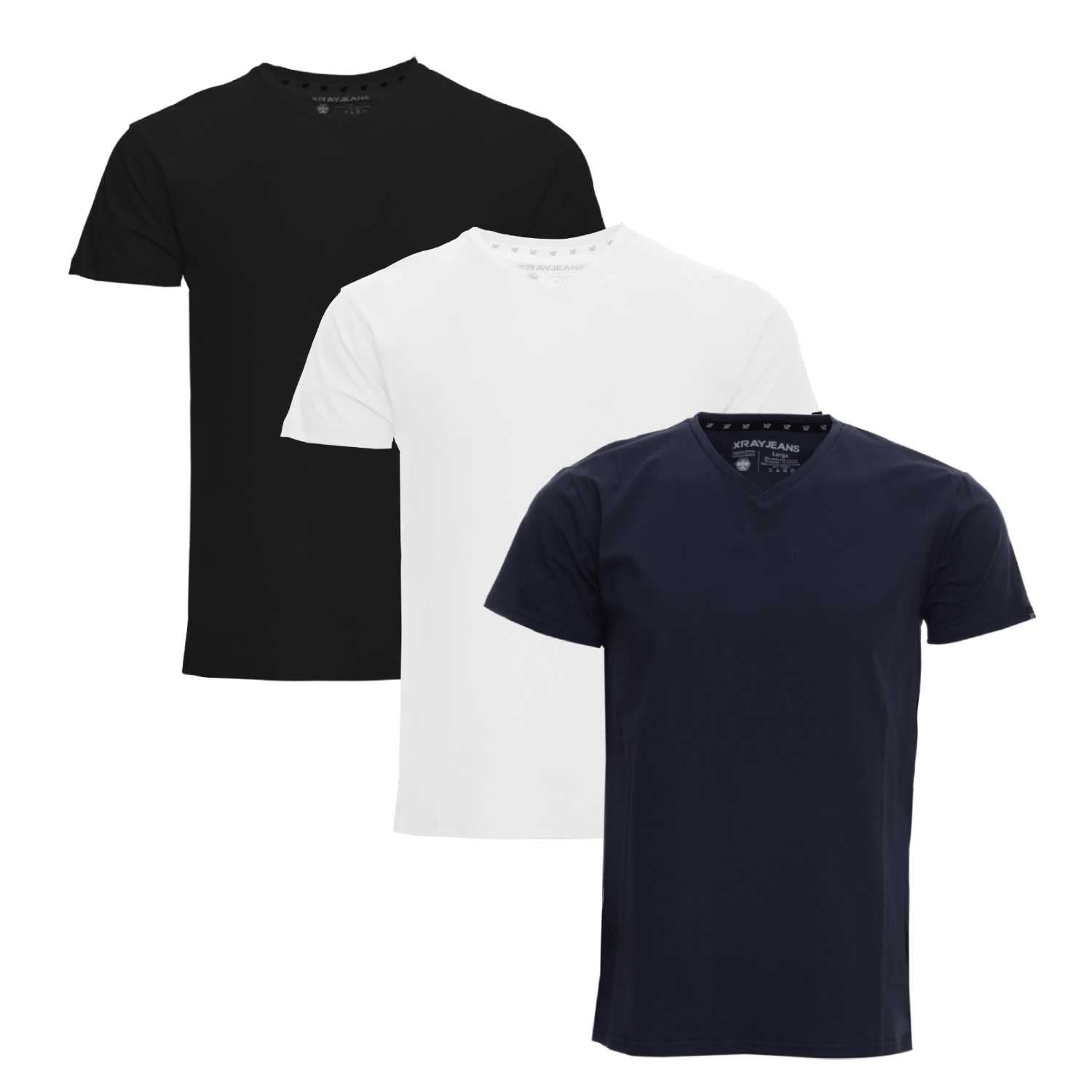 X RAY Men's V-Neck T-Shirts, Soft Cotton Short Sleeve Casual Slim Fit V Neck T Shirts for Men