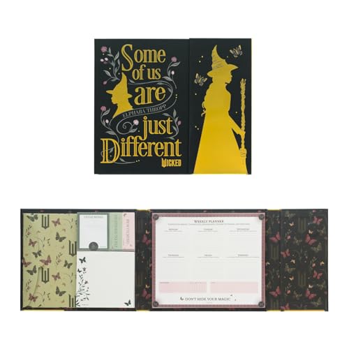 Grupo Erik Weekly Planner & Sticky Notes Set - Wicked Merchandise | 5 Notepads In Different Sizes & Envelope | Cute Sticky Notes, Cute Stationery Gifts, Wicked Gifts Under 15 Pounds