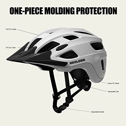 Beelord Bike Helmet For Adults With Usb Rechargeable Rear Light, Dial Fit Adjustment, Detachable Visor, Ventilated, Cpsc Safety Certified #TOP5