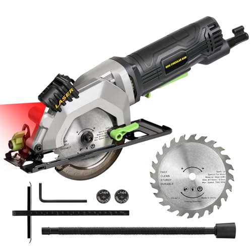Extbtfor Power Circular Saw,4.8A Mini Circular Saw with Laser Guide,4000RPM