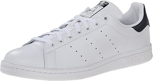 Image of adidas Men's Originals Stan Smith Sneaker, White/White/Dark Blue, 4 M US