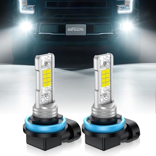 Marsauto H11/H8 LED Fog Light Bulb, 10000 Lumens 6000K White Super Bright & Compact H16/H8/H11 LED Bulb, 1:1 Mini Size Plug and Play Fog Lights, Side Marker & Parking Light Combos, Pack of 2 — view 8