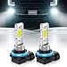 Marsauto H11/H8 LED Fog Light Bulb, 10000 Lumens 6000K White Super Bright & Compact H16/H8/H11 LED Bulb, 1:1 Mini Size Plug and Play Fog Lights, Pack of 2