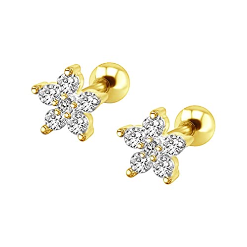 Flower Cartilage Earring CZ Stud Mini Earrings Small Tragus Earring Dainty Barbell Ear Helix Conch Rook Piercing for Women3