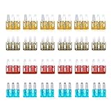 SINBRLAI AMP Micro 3 Fuse 24PCS 5-15A, 3 Prong Micro Blade Fuse, Applicable to The Maintenance, Repl