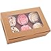 30-Set Cupcake Boxes with Inserts and Window Hold 6 Cupcakes, 9.4'' x 6.3'' x 3'', Brown Food Grade Kraft Cupcake Holder for Cookies, Muffins, Bakeries