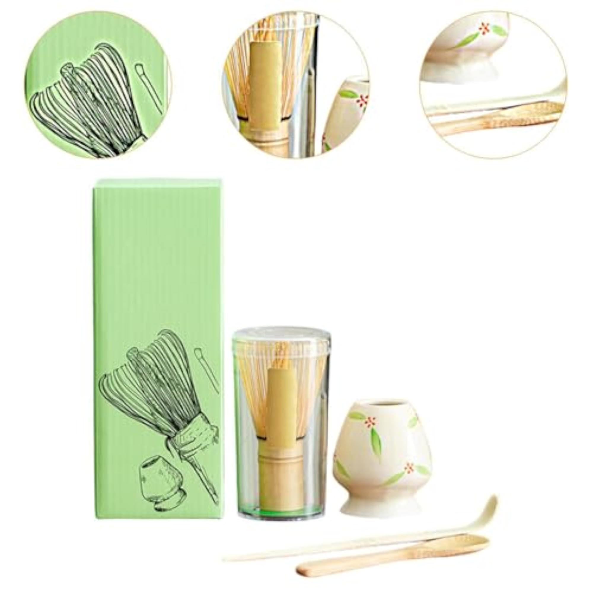 Matcha Whisk Set with Holder and Spoon, Kitchen Gift