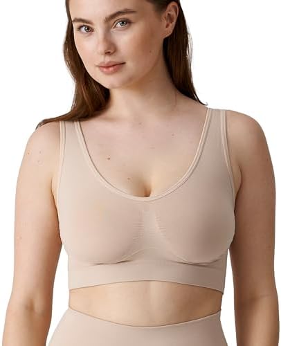 Snocks Shaping Bra Damen, Nahtloser BH ohne Bügel | Bustier mit mittlerer Kompression & weichen Cups, keine Druckstellen, 85% Polyamid, Gr. S-XXL