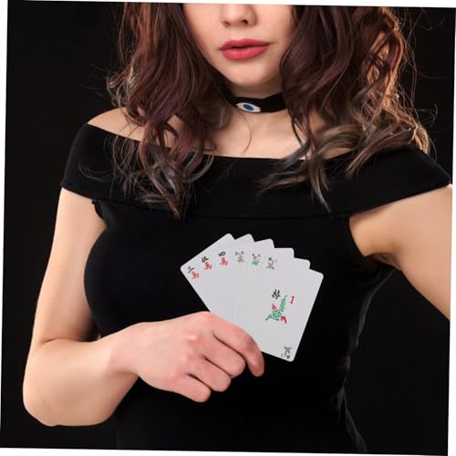 Mini Outdoor Mahjong wasserdichte Kunststoff Spielkarten Robuste Pokerkarten für Zuhause Bar Büro Praktisches Langlebiges Kartenspiel Zubehör für Freizeit und Freunde – Bild 7
