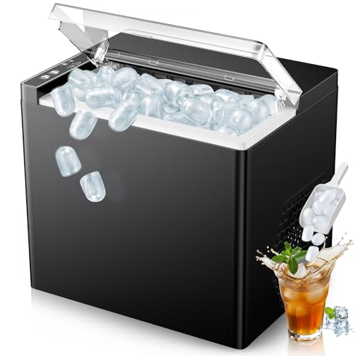 Image of ORFLROA Ice Makers Countertop, 9 Ice Cubes in 6 Mins Portable Ice Maker, 2 Sizes of Bullet Ice (S/L) Small Ice Machine for Home Kitchen Camping (Sable)