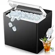Ice Makers Countertop, 9 Ice Cubes in 6 Mins Portable Ice Maker, 2 Sizes of Bullet Ice (S/L) Small Ice Machine for Home Kitchen Camping (Slate)