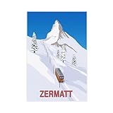 BMIQWAHG Zermatt Ski-Zug-Poster, Leinwand-Poster, 
