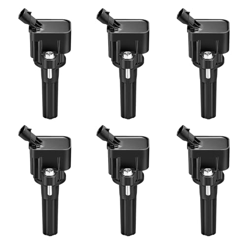 Image of BDFHYK Ignition Coils Pack UF497 Compatible with Chevrolet Trailblazer EXT 2006-2009 Buick Rainier 2007 GMC Envoy XL Saab 9-7x Isuzu Ascender l6 4.2L Chevy Oem Coil Pack Coil for Buick Set of 6