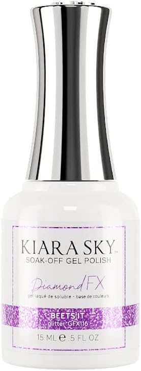 KIARA SKY DiamondFX Flash Reflective Polish | Shimmery Glitter Shiny Sparkly Gel Polish | Reflective Glitter Gel Nail Polish | Soak Off Manicure Gel Nails Disco Holographic 0.5 fl oz, Beets It