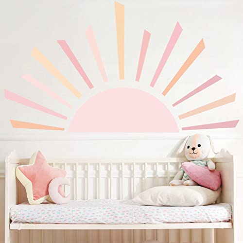 Supzone Boho Half Sun Wall Decals Large Sunrise Wall Stickers Modern Arch Wall Decal Diy Vinyl Wall Art Sticker For Bedroom Living Room Office Wall Decor Home Decoration #TOP1