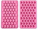 VWH 55 Mini Heart Shapes Silicone Soap Crayon Ice Cube Candy Decoration Chocolate Mold, Reusable Cake Mold