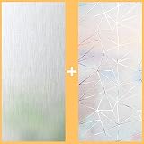 Viseeko Privacy Window Film Non-Adhesive Window Stickers Static Window Cling Room Decor for Home Off