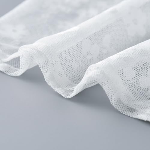 Women See Through Layering Half Skirt Hip Scarf Elegant Flower Dots Lace Hip Covering Tie Up Bandage Mesh Apron Skirt4