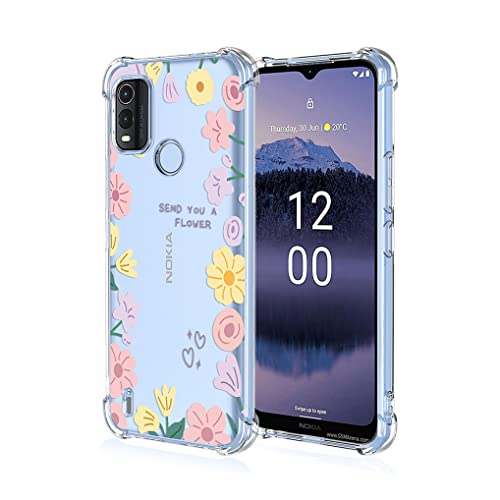 HAOYE Funda para Nokia G11 Plus, Estilo de Pintura de Color Fresco Carcasa Transparente Suave Silicona Delgado TPU Bumper Anti-caída Case, jardín